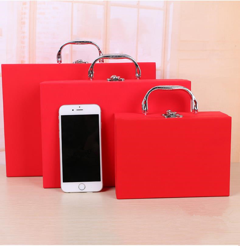 Scatola Valigia ROSSO con Manico Scatola Regalo Oggetto Ospiti Evento