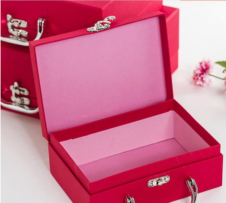 Scatola Valigia ROSSO con Manico Scatola Regalo Oggetto Ospiti Evento