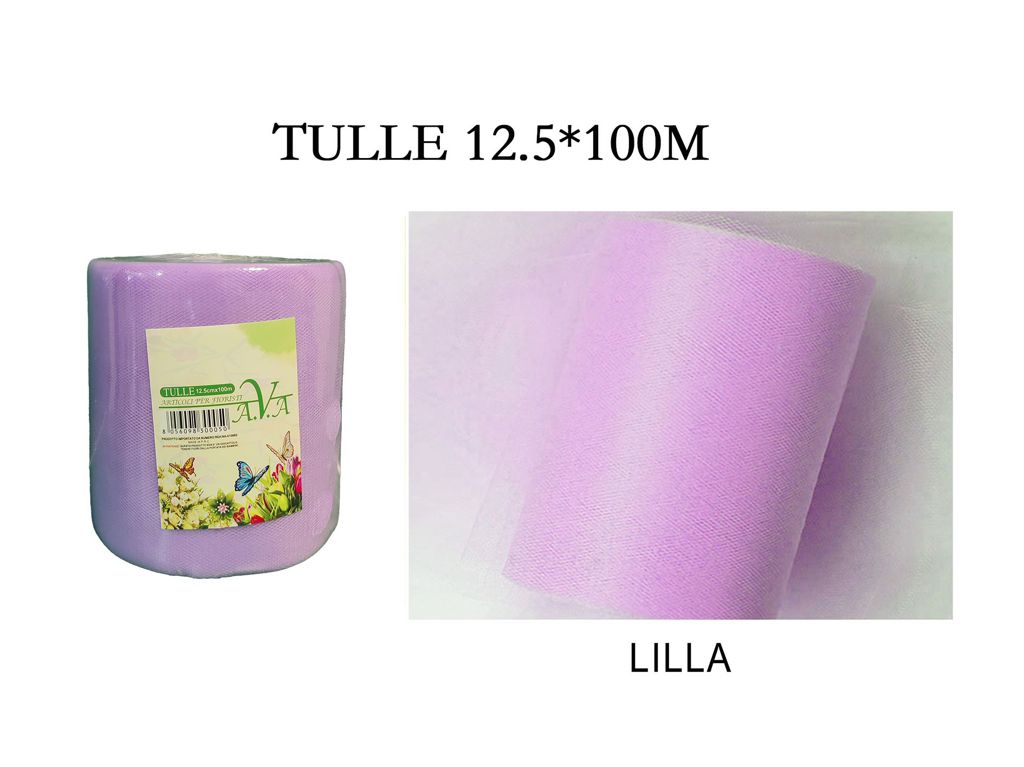 BOBINA ROTOLO TULLE VELO 12.5 cm x 100 m DECORAZIONE BOMBONIERE RUNNER