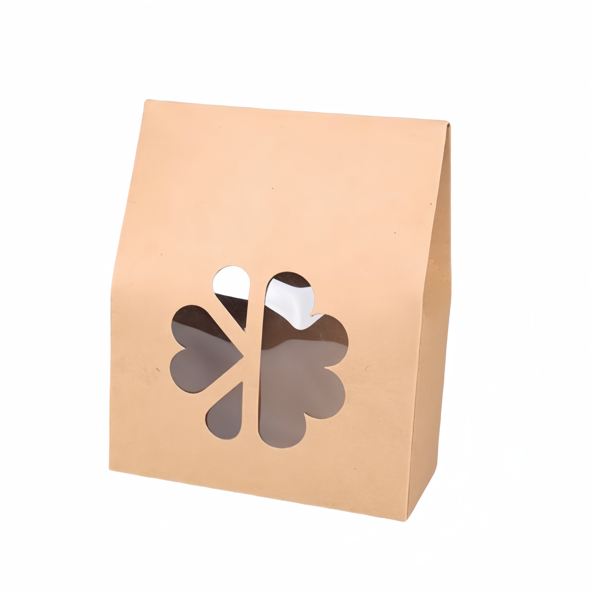 Scatola Carta Kraft Con Finestra Trasparente PVC Fiore Porta regalo