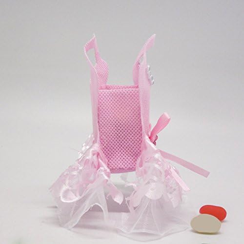 12x Sacchetto Portaconfetti Disegno Gonna Fiocco Battesimo Comunione Bombobiera Nonwoven