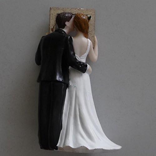 CAKE TOPPER STATUINE MATRIMONIO DECORAZIONE TORTA TORTE NUZIALI RESINA CORNICE FOTO