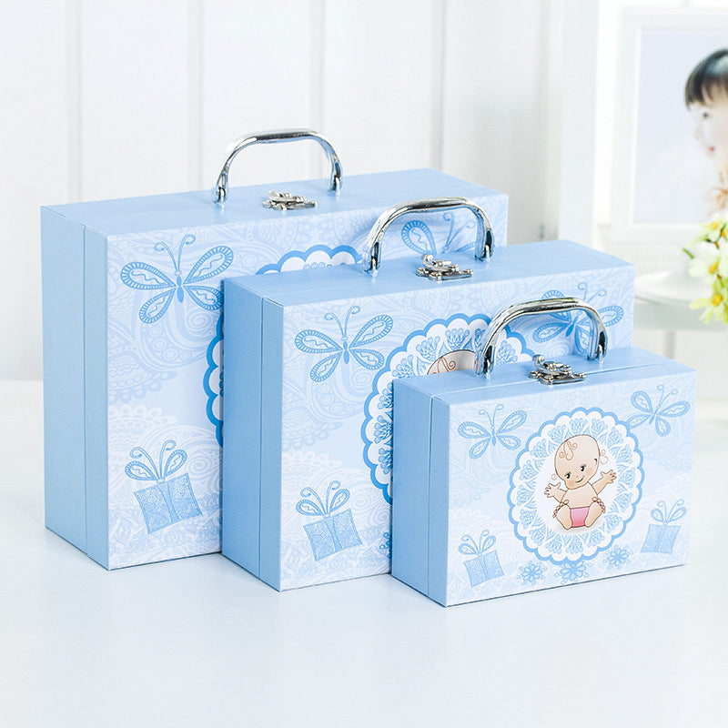Scatola Valigia Con Manico Porta oggetto Astuccio Regalo Ospiti Nascita Battesimo