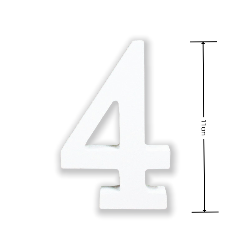 Numeri Decorativi in Legno, 0-9, Bianco, 11 cm di Lunghezza, 1,2 cm di Spessore