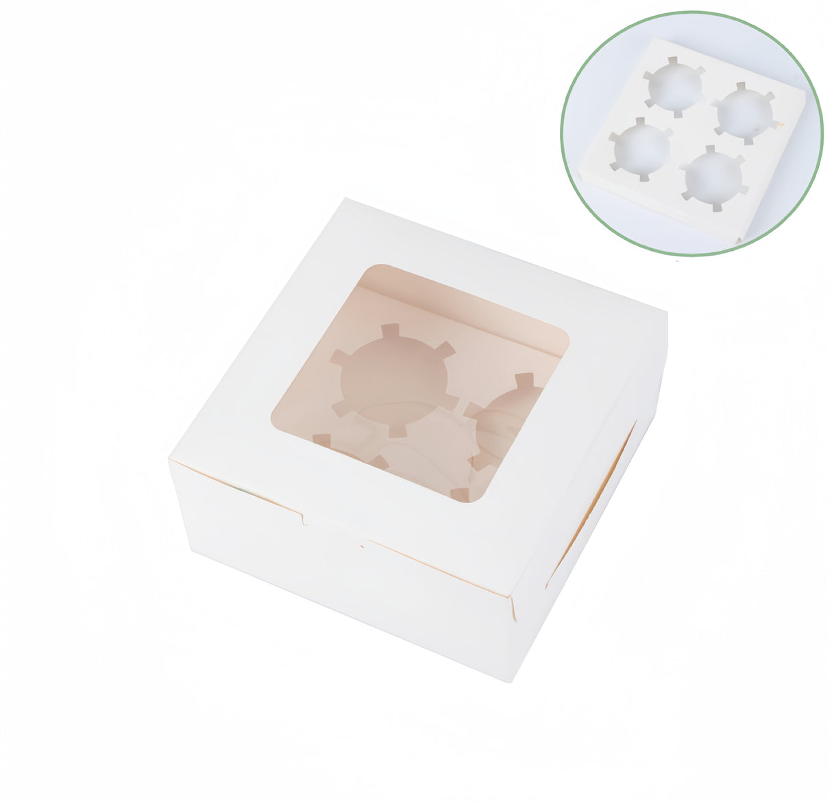 10 pezzi Scatole per Muffin Cupcake con i fondi fori Finestra Vetrina Trasparente dolce torta