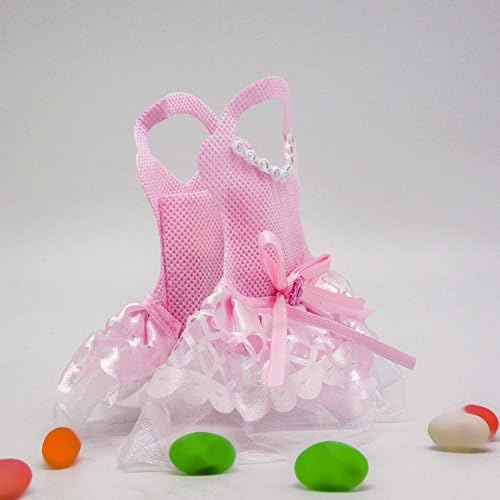 12x Sacchetto Portaconfetti Disegno Gonna Fiocco Battesimo Comunione Bombobiera Nonwoven