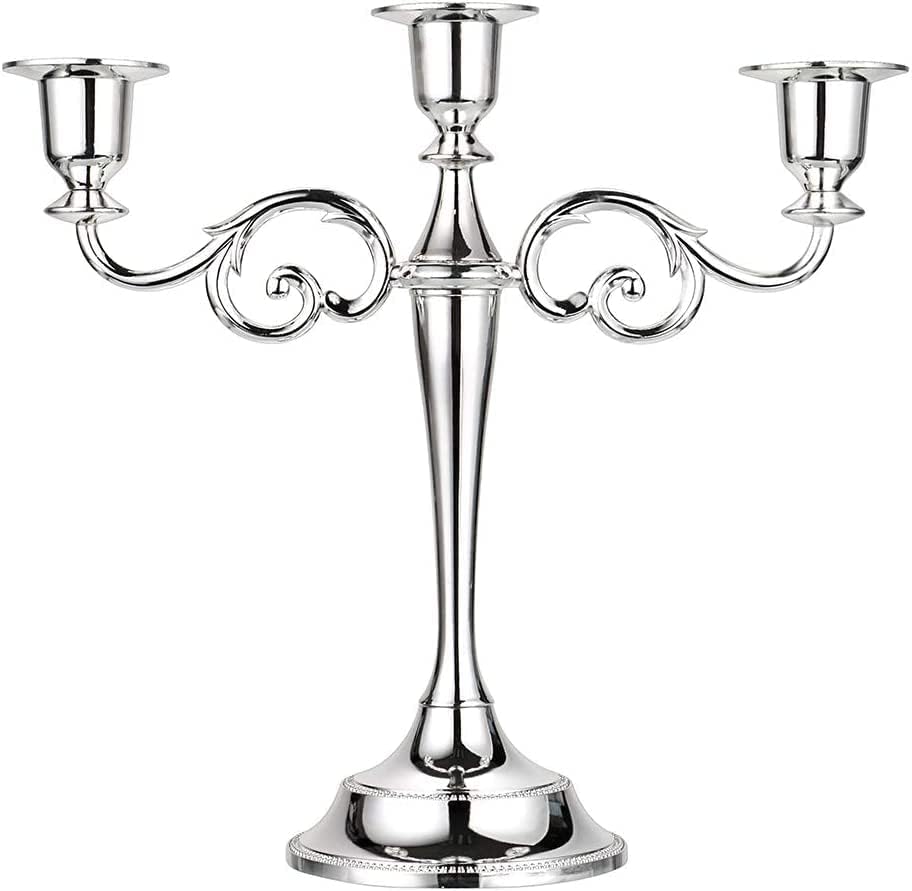 Candeliere Candelabro 3 braccia candele Centrotavolo metallo