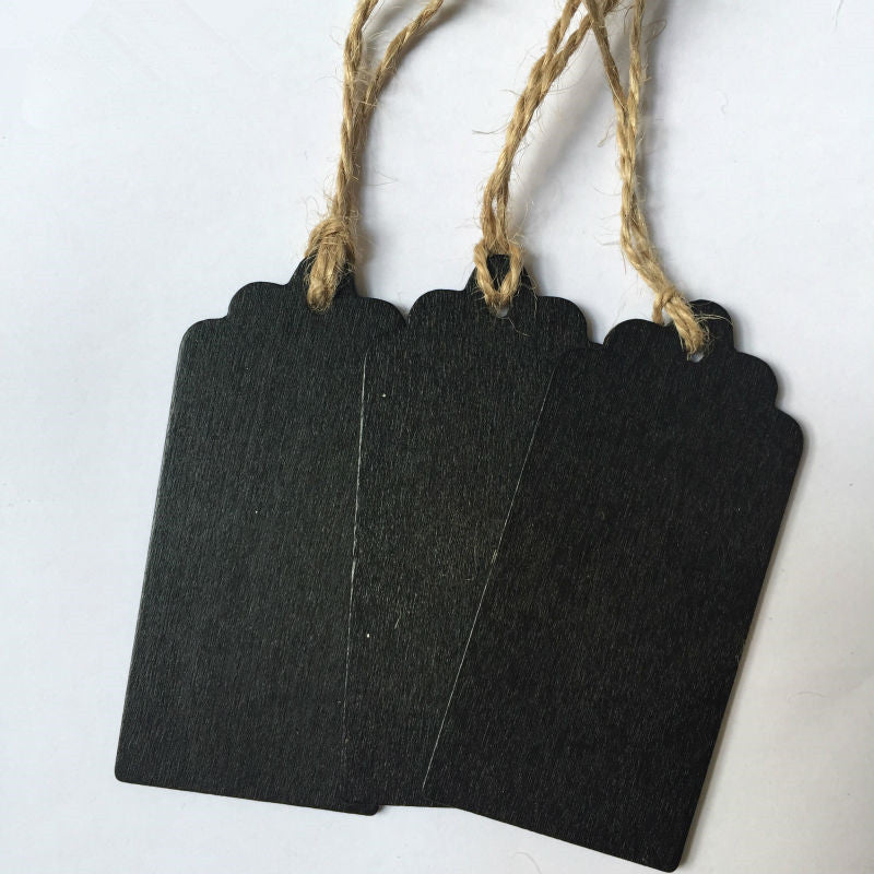 10x Lavagne Legno Etichette Tags Rustico Vintage Con corda di canapa