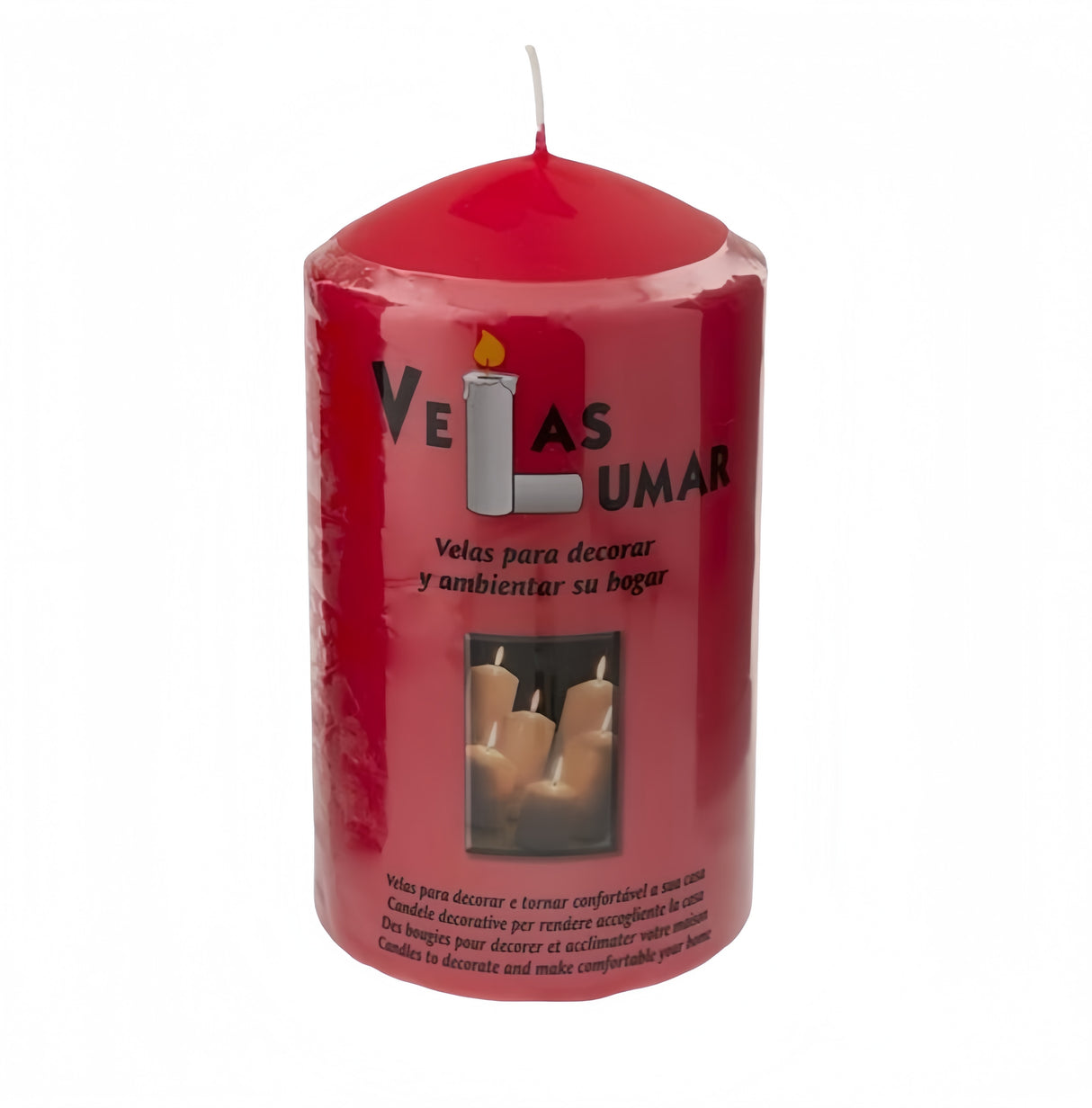 Candela Blocco pressato 150 x 90mm, colore rosso.