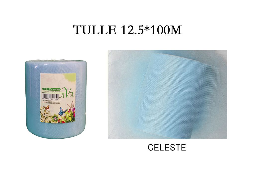 BOBINA ROTOLO TULLE VELO 12.5 cm x 100 m DECORAZIONE BOMBONIERE RUNNER