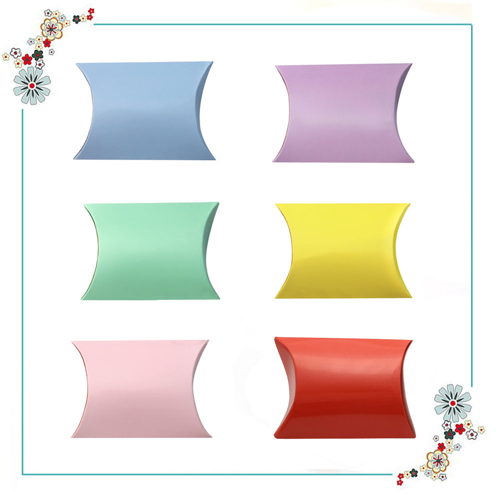 50pz Portaconfetti Scatole Cuscino In Carta Kraft Semplice Fai DA Te