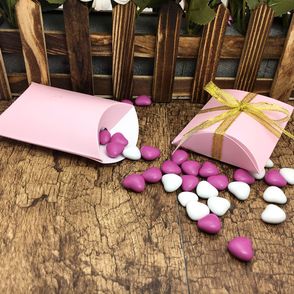 50pz Portaconfetti Scatole Cuscino In Carta Kraft Semplice Fai DA Te