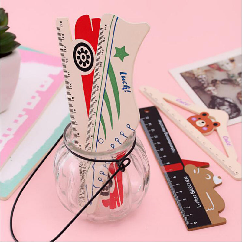 Segnalibro Righello Legno Fumetto Creativo Regalo