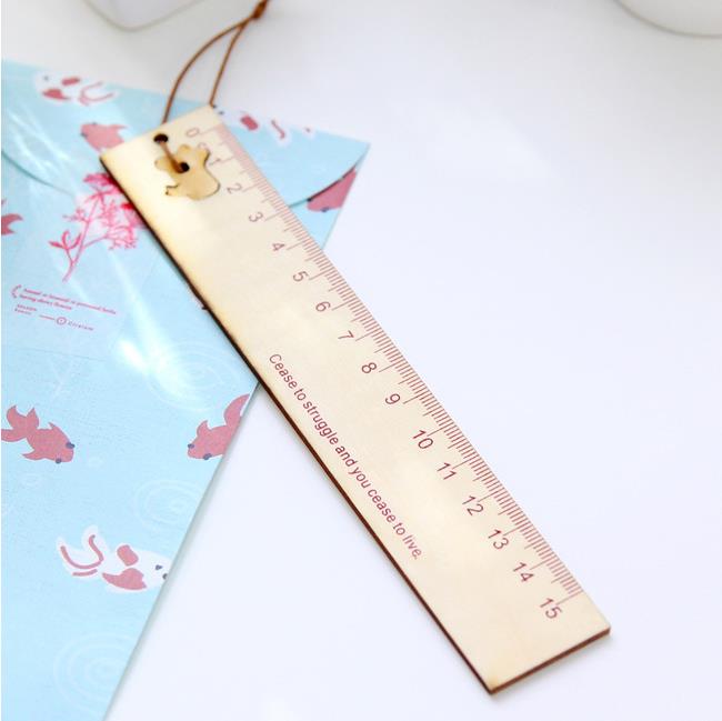 Segnalibro Righello in materiale Legno elegante taglia con ciondolo regalo