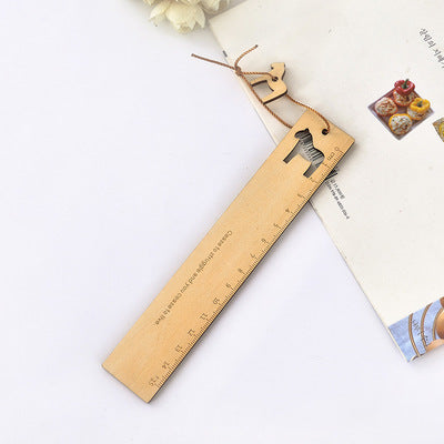 Segnalibro Righello in materiale Legno elegante taglia con ciondolo regalo