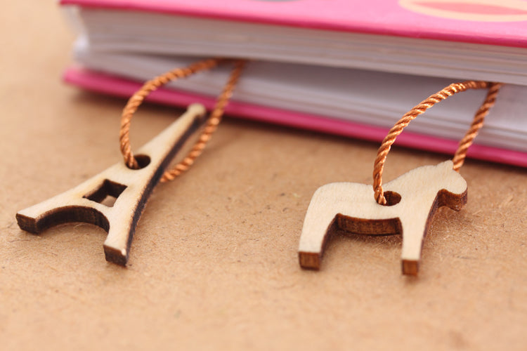 Segnalibro Righello in materiale Legno elegante taglia con ciondolo regalo