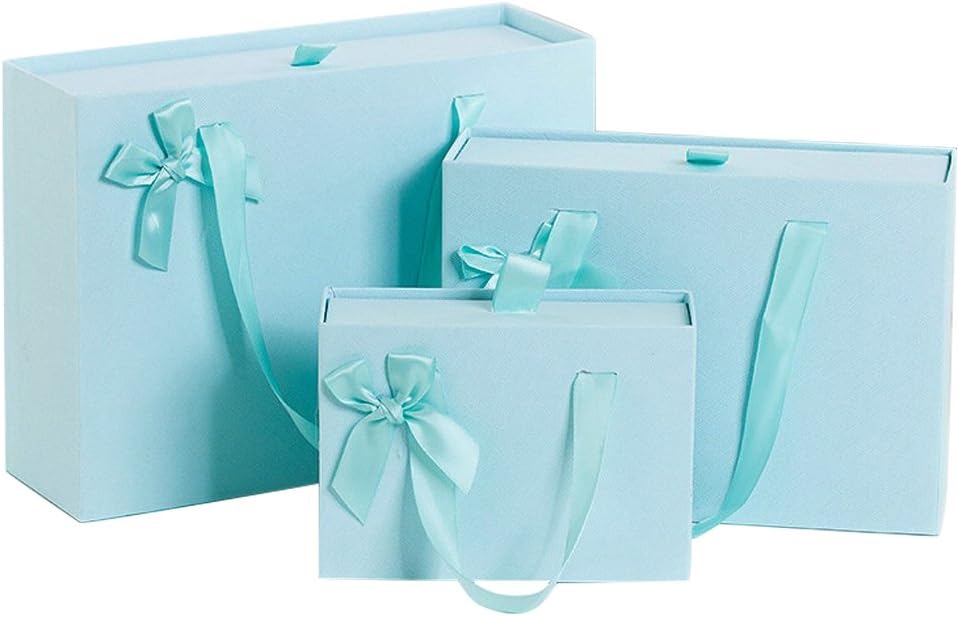 Cassetto Con fiocco Porta Oggetto Scatola Regalo Colore Blu Acqua
