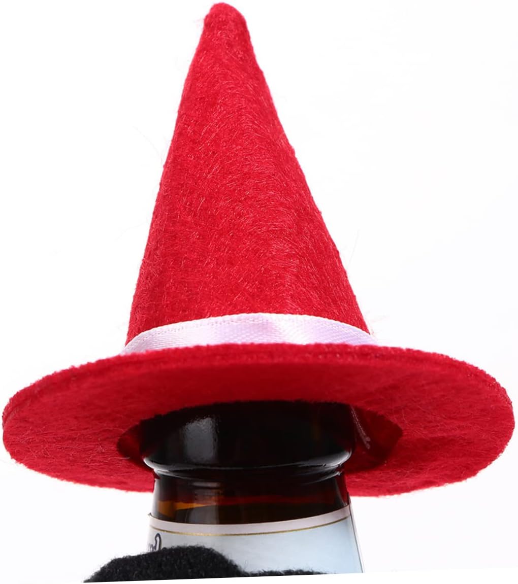 10 Pz Tappo Di Bottiglia Mini Cappelli Strega Rosso Decorazione Tavolo Halloween