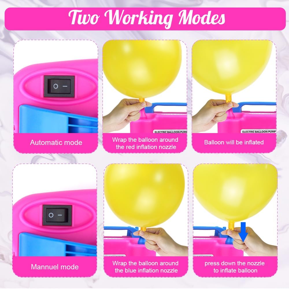 Gonfiatore Pompa elettonica per palloncino rosa