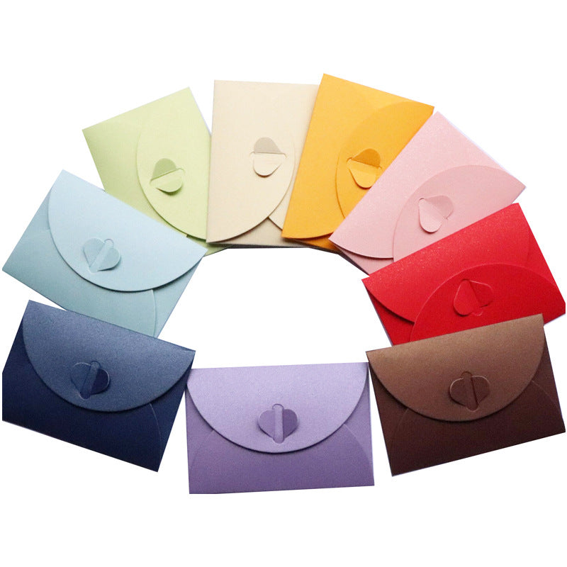 20 Buste di Carta perlata chiusura cuore biglietti auguri inviti ringraziamento