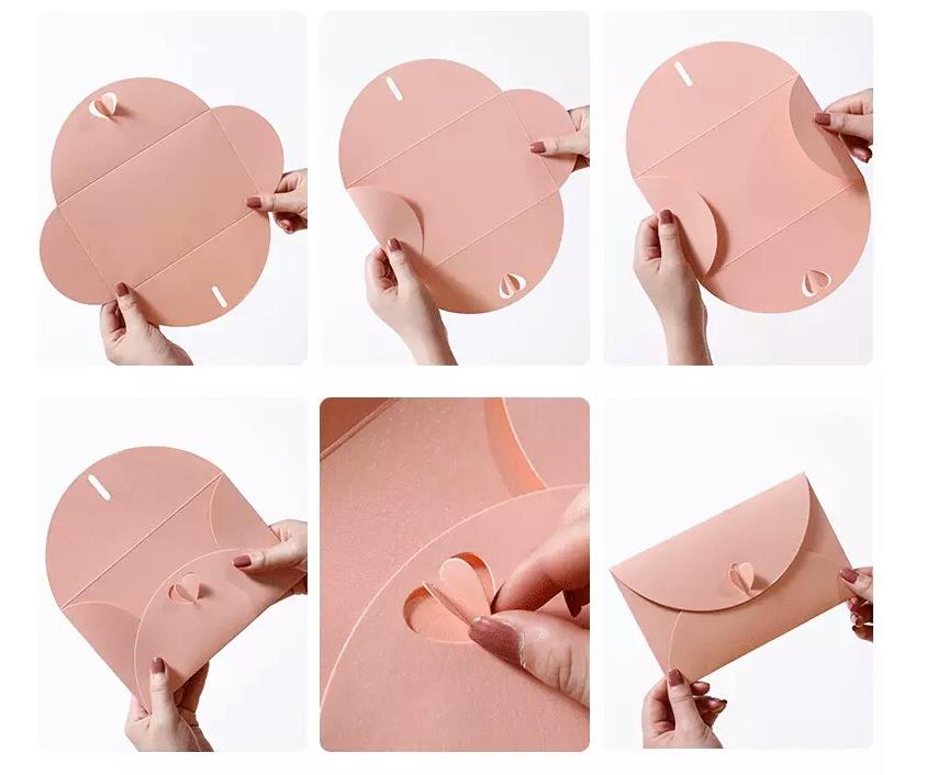 20 Buste di Carta perlata chiusura cuore biglietti auguri inviti ringraziamento