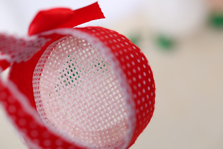 Mini Cestino Con Fiocco Portaconfetti Rosso Pois