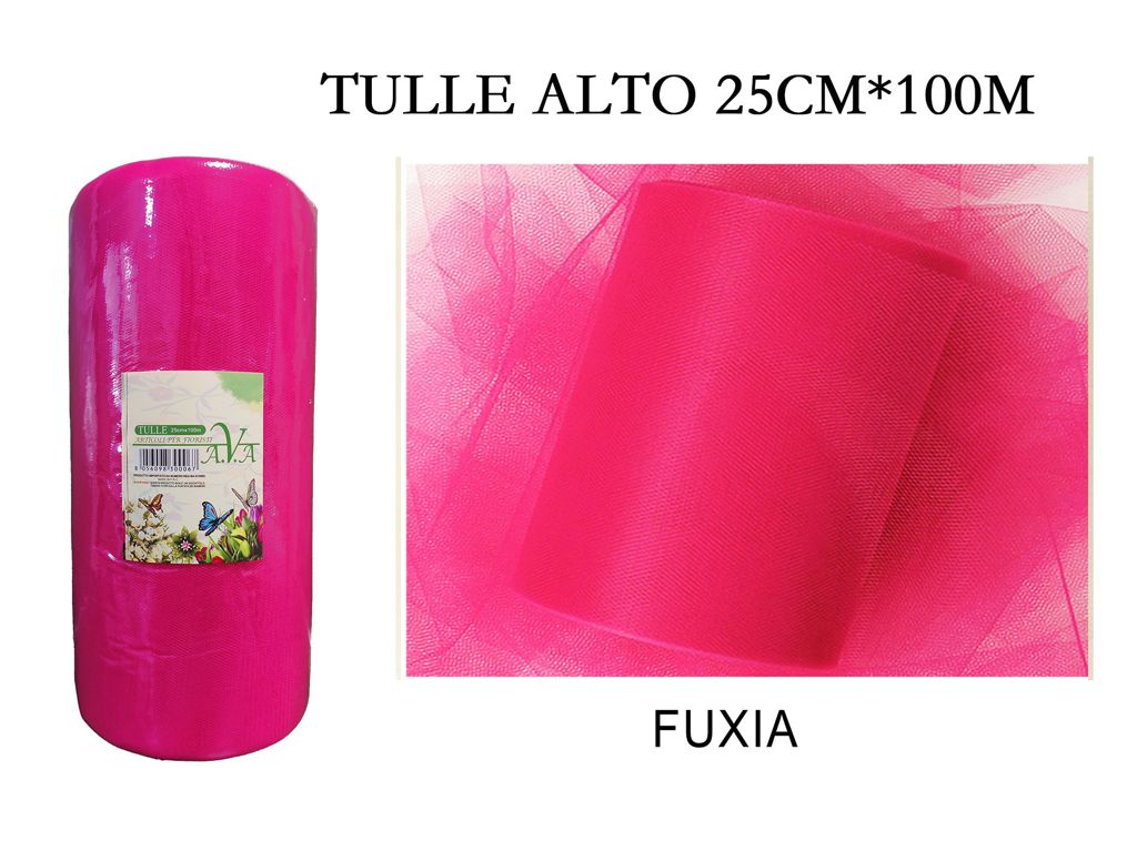 BOBINA ROTOLO TULLE VELO 25 cm x 100 m DECORAZIONE BOMBONIERE RUNNER