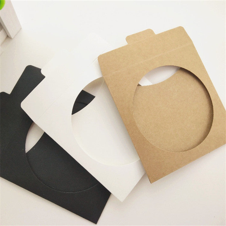 50 Portacd Custodia DVD con foro finestra frontale in cartoncino kraft