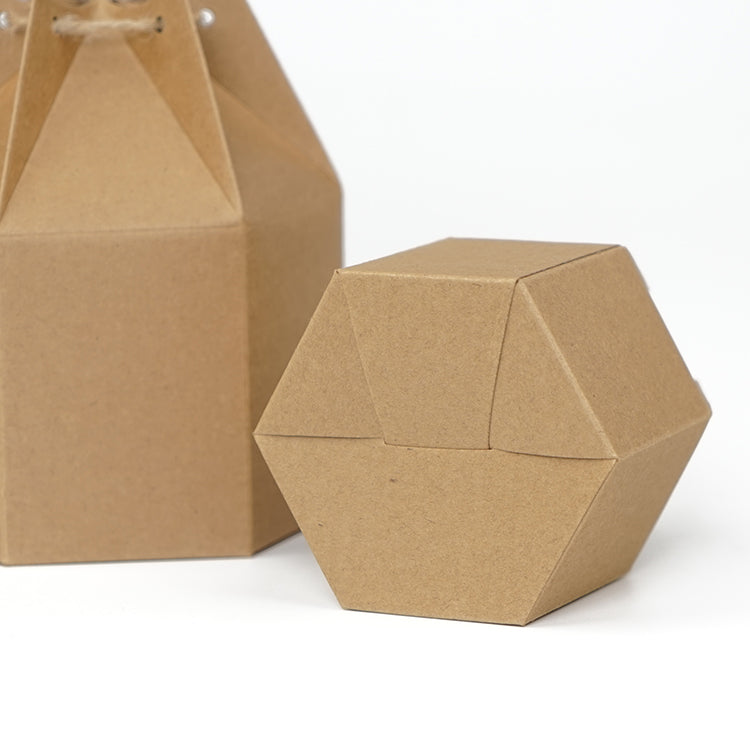 50pz Scatola Esagonale Portaconfetti Cartoncino Kraft
