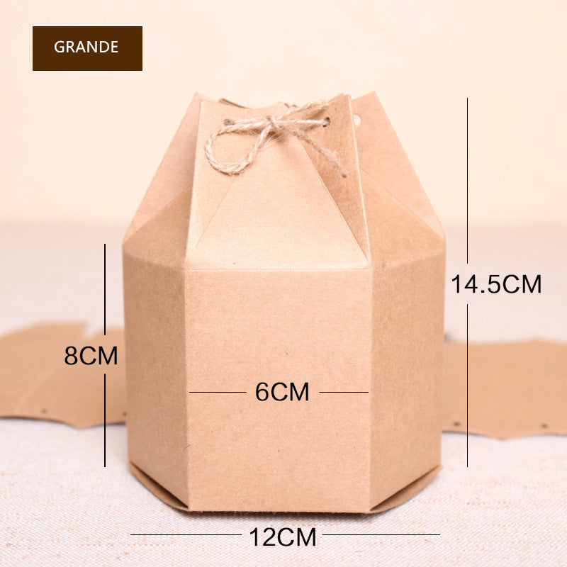 50pz Scatola Esagonale Portaconfetti Cartoncino Kraft