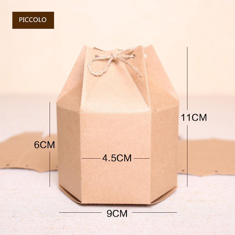 50pz Scatola Esagonale Portaconfetti Cartoncino Kraft