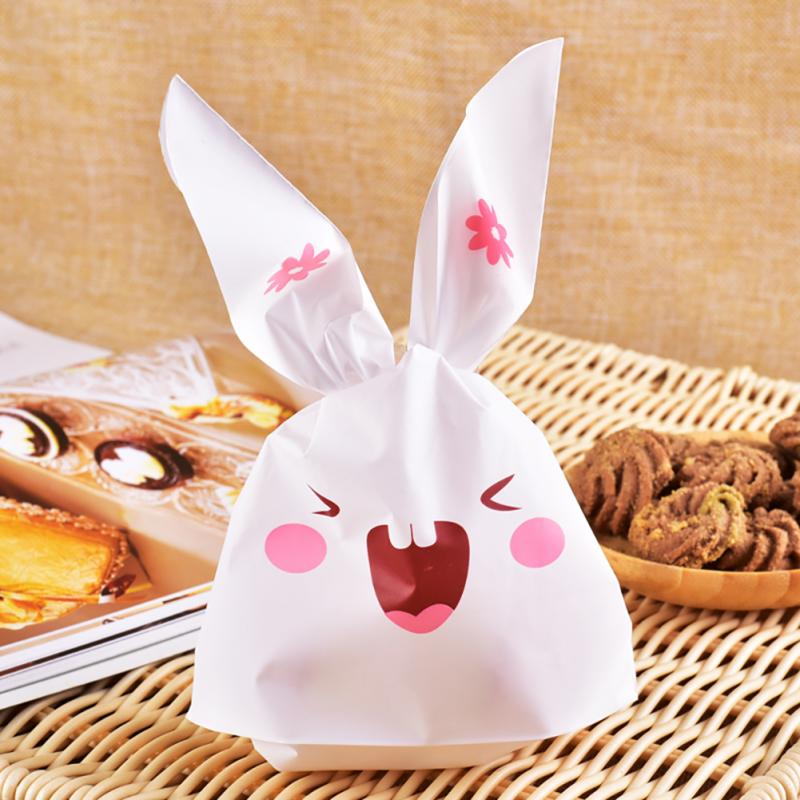 10pz Sacchetti Bustine Plastica Forma Coniglio con le orecchie lunghe