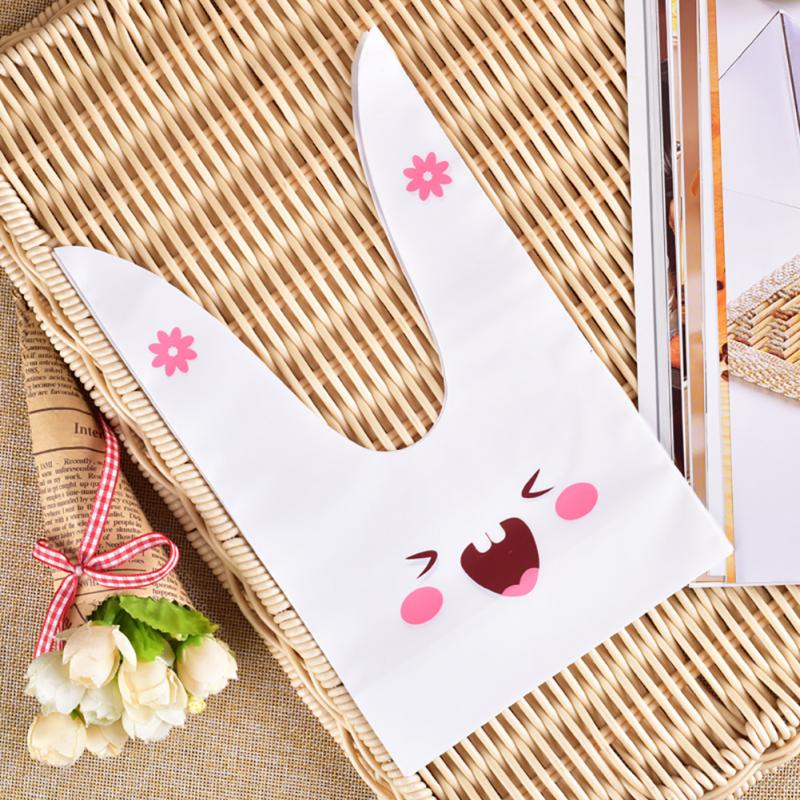 10pz Sacchetti Bustine Plastica Forma Coniglio con le orecchie lunghe
