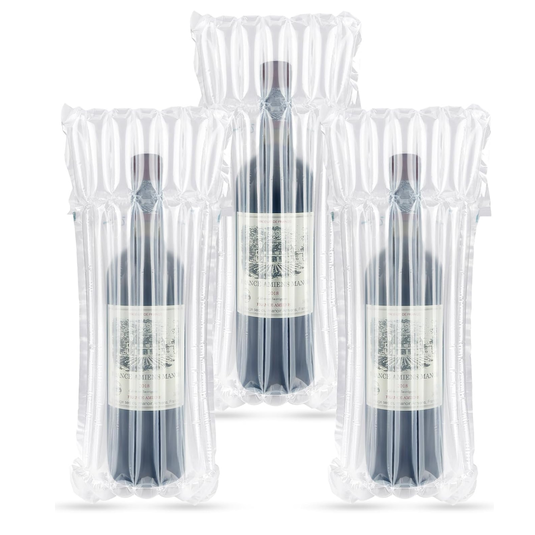 3 Pezzi Sacche Protettive Gonfiabili per Bottiglie di Vino – Imballaggio di Sicurezza con Colonne d’Aria