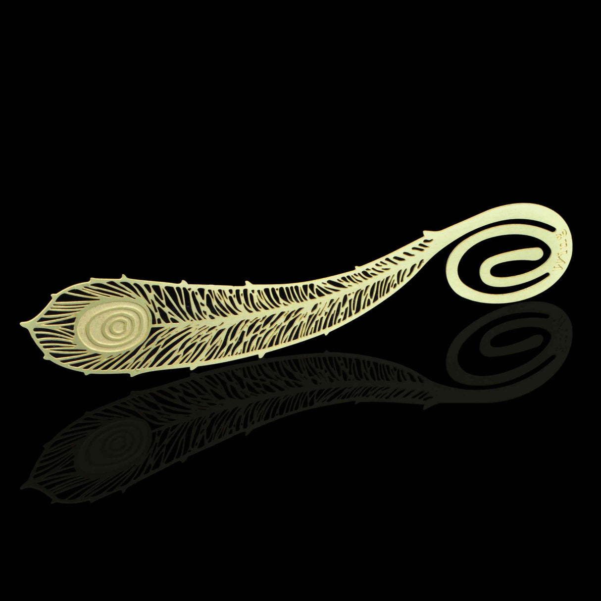 Segnalibro In Materiale Lega Sottile Piume di Pavone Oro