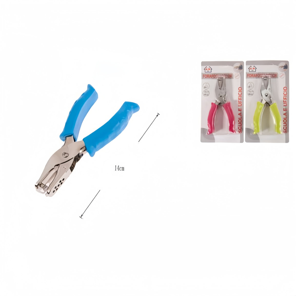 Perforatore Manuale 14cm - Foro 6mm, Profondità 16mm - Foratrice per Carta e Cartoncino