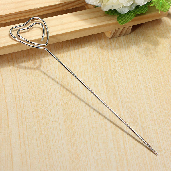 10 pezzi Pinze Pinzette in metallo Forma Cuore Portafoto Supporto MEMO