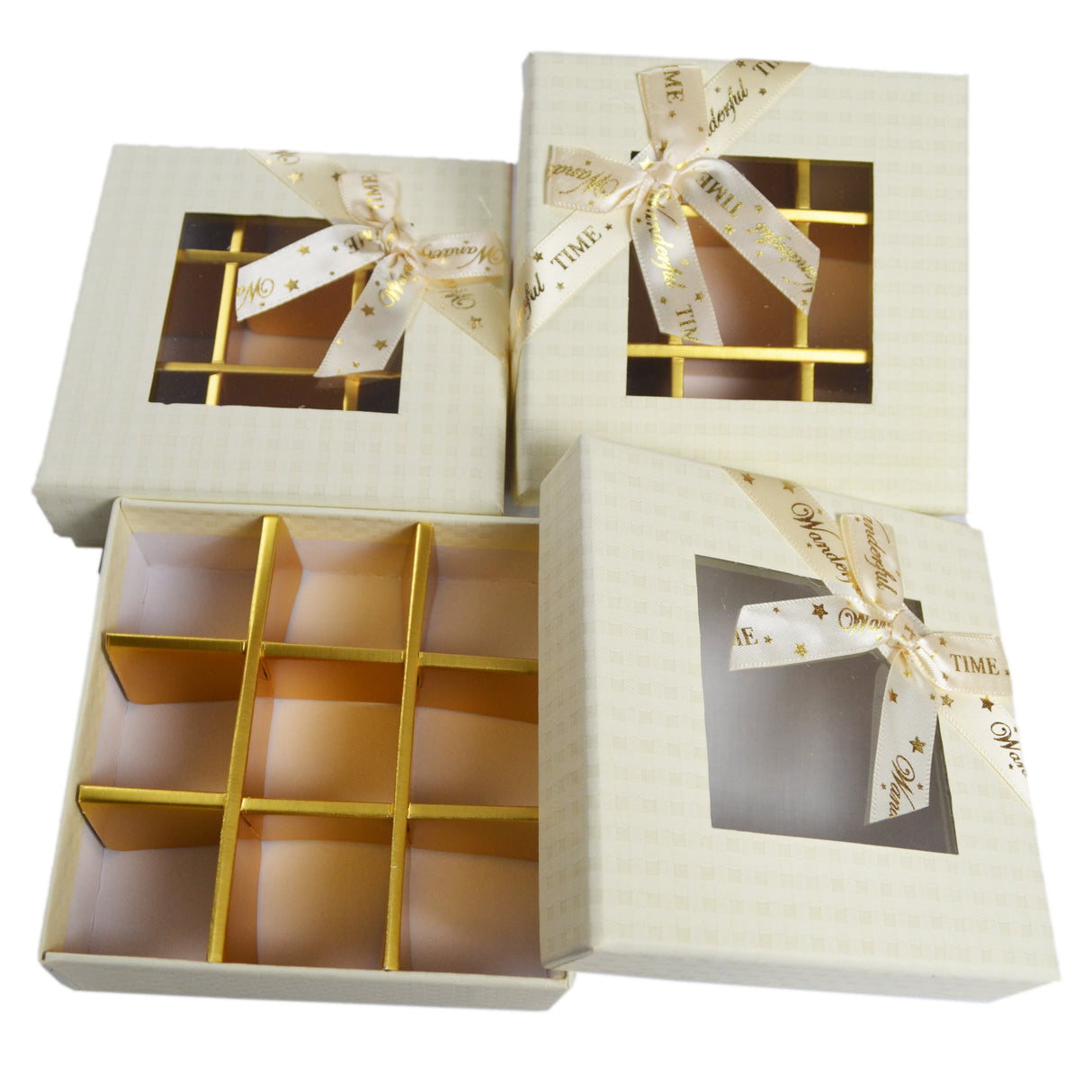 Scatola Astuccio Quadrata con 9 Scomparti Portaconfetti