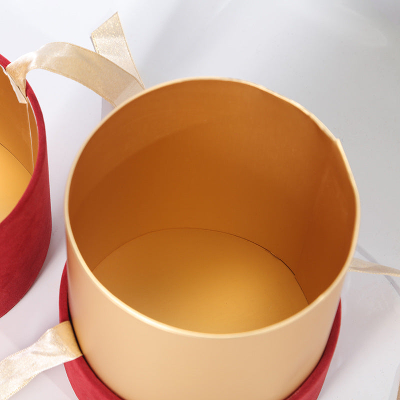 Cappelliera Scatola rivestita in velluto con nastro doppio raso