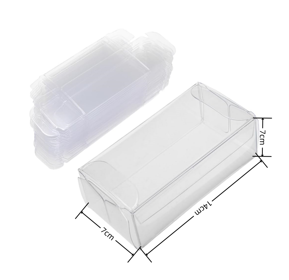 10 pezzi scatole rettangolo trasparente pvc 7*7*14cm