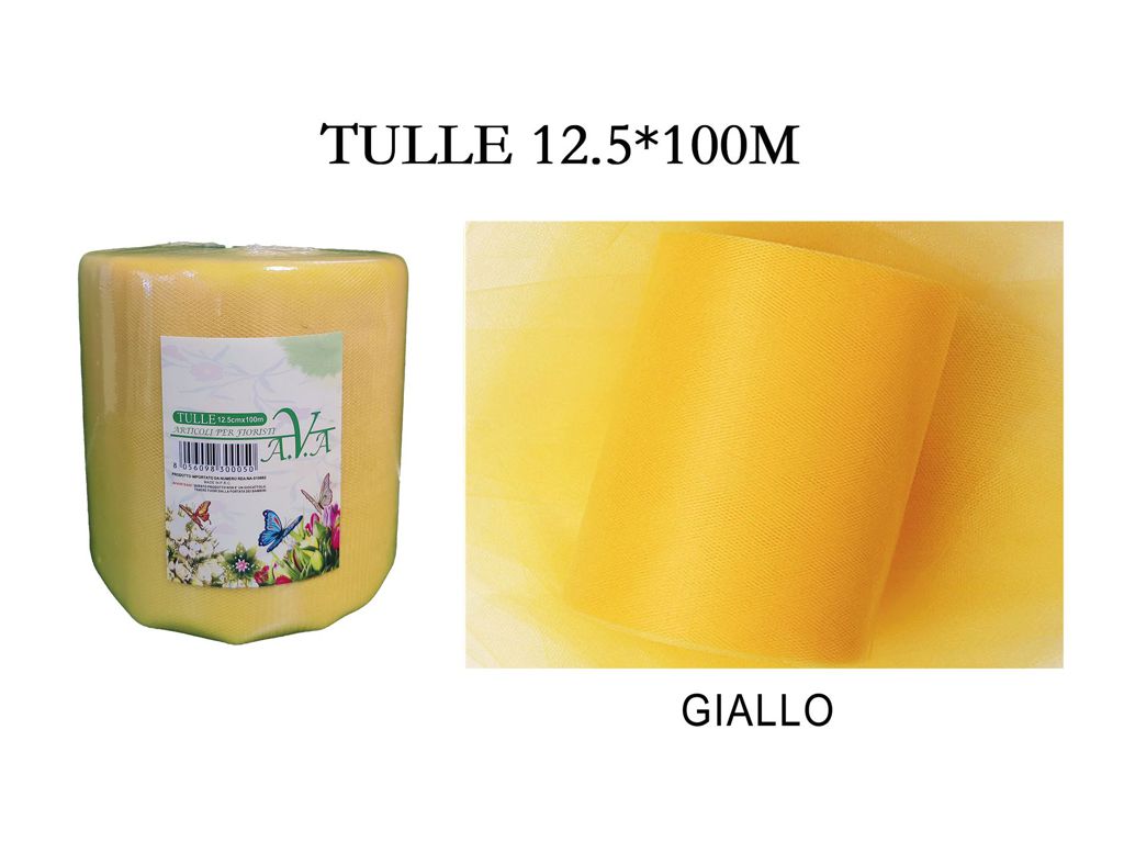 BOBINA ROTOLO TULLE VELO 12.5 cm x 100 m DECORAZIONE BOMBONIERE RUNNER