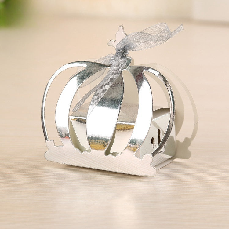 50 Scatole Corona Imperiale Portaconfetti Oro Argentato Principe