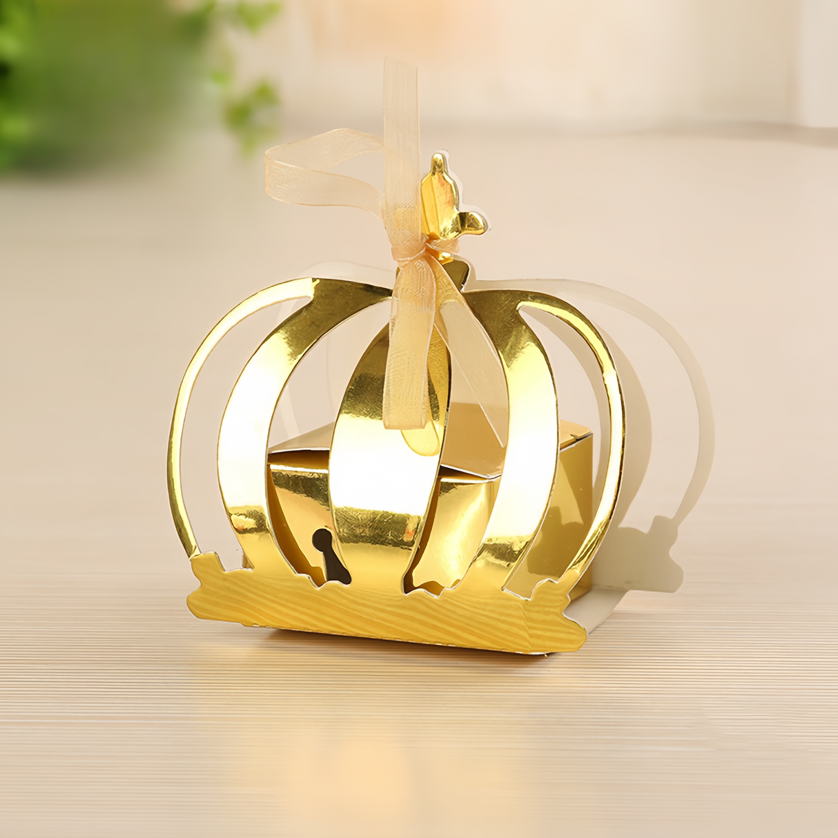 50 Scatole Corona Imperiale Portaconfetti Oro Argentato Principe