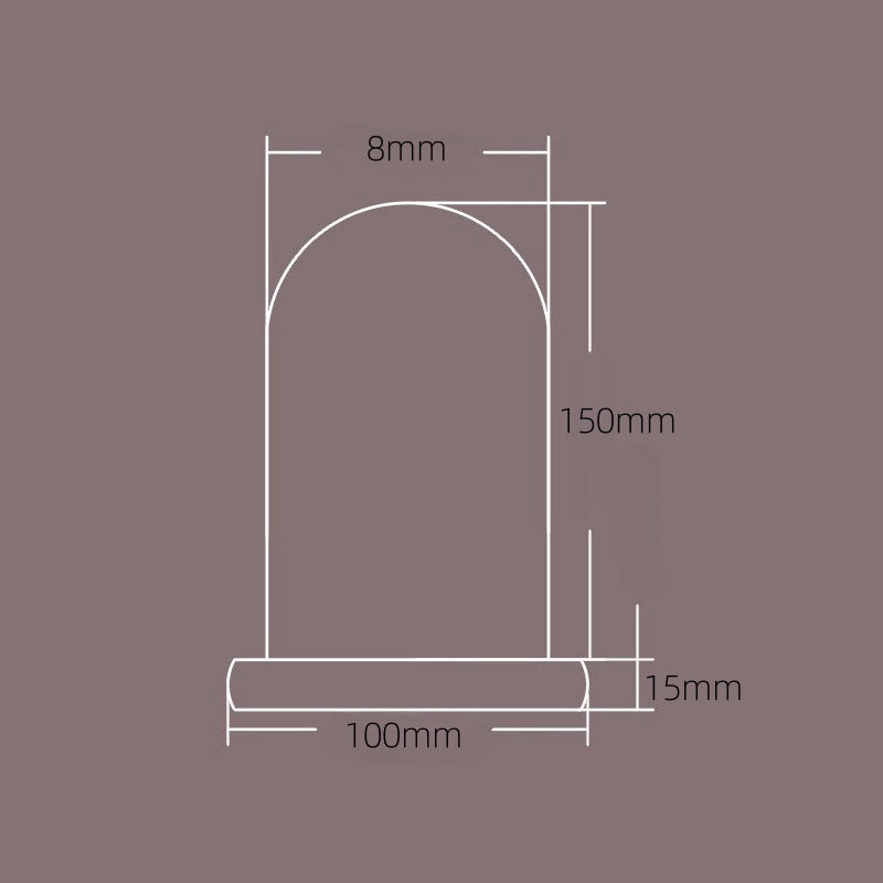 Campana di Vetro con Base in Legno, Cupola vetro esposizione vetrina Centrotavolo Porta candela