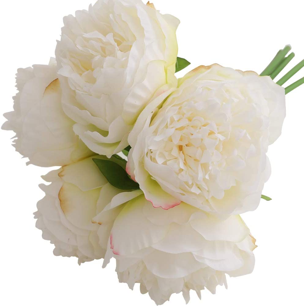 1 Mazzo di peonia artificiale 5 teste di seta fiori finti