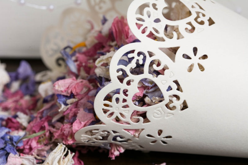 100pz Cono Coni Fai da Te Portaconfetti Portariso Chiusura Veloce con Biadesivo