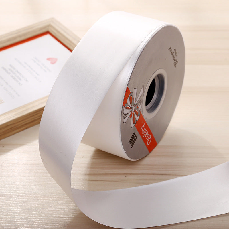 Nastro Regalo Decorativo in Plastica, 50 mm x 90 m, Bianco, per Confezioni e Decorazioni