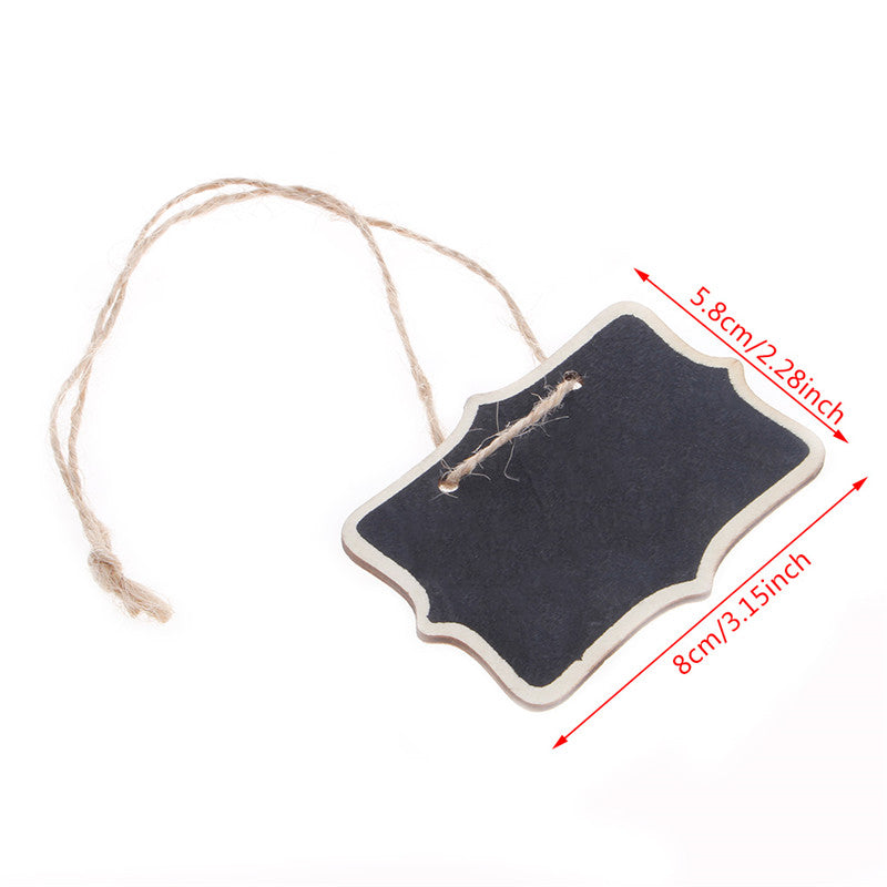 12 pezzi Mini Lavagnette legno con Corda di canapa Appendere