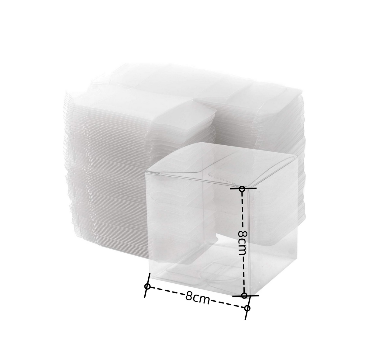 20 pezzi scatole cubo trasparente pvc 8*8*8cm