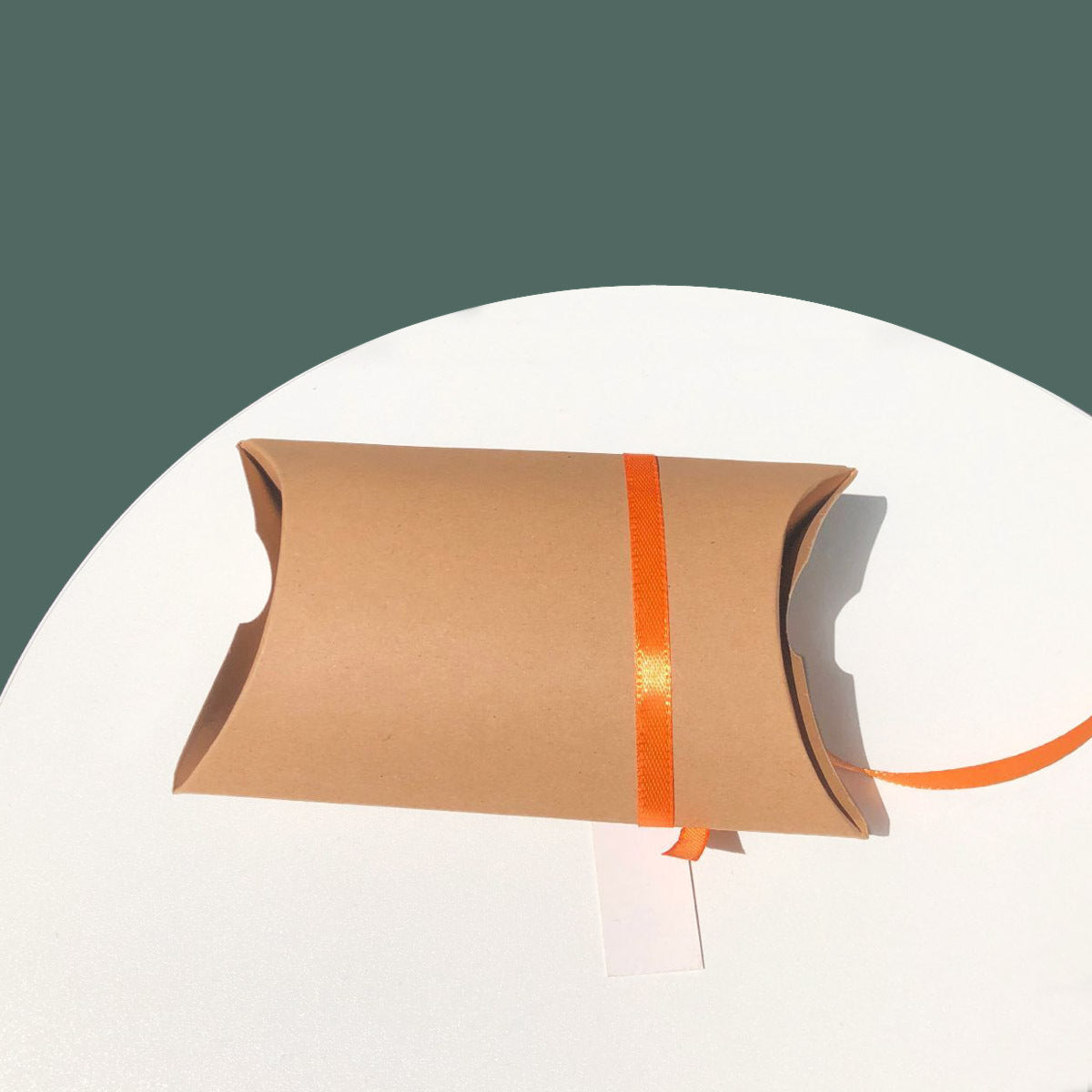 50pz Cuscino Portaconfetti Carta Kraft Finestra Foglia d'acero Nastro e Biglietto